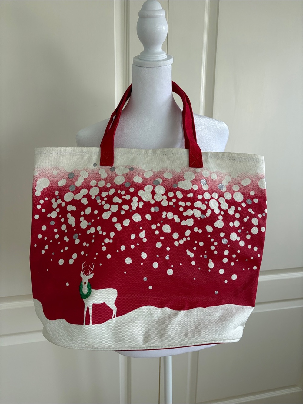 BARNES & NOBLE LIMITED EDITION LARGE CANVAS TOTE Holiday Design